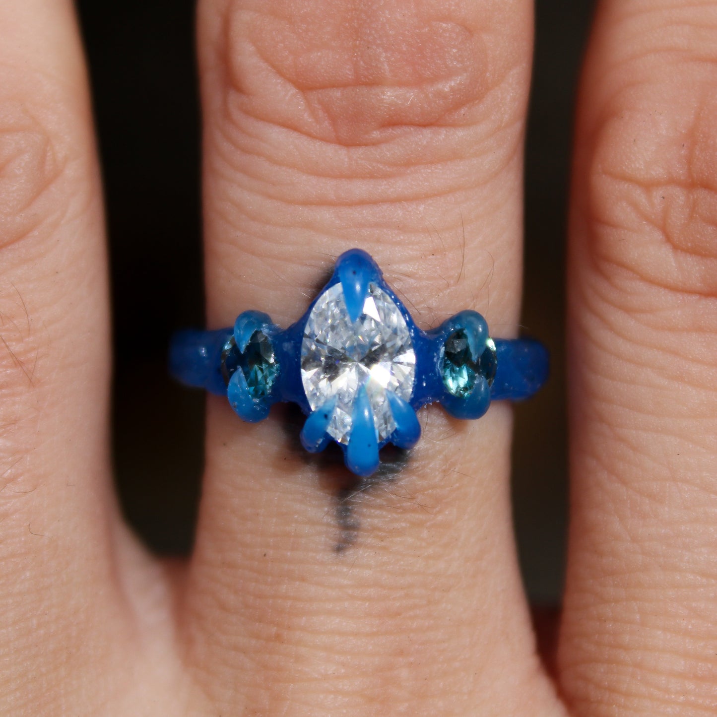 CUSTOM Lab Diamond Sapphire Ring