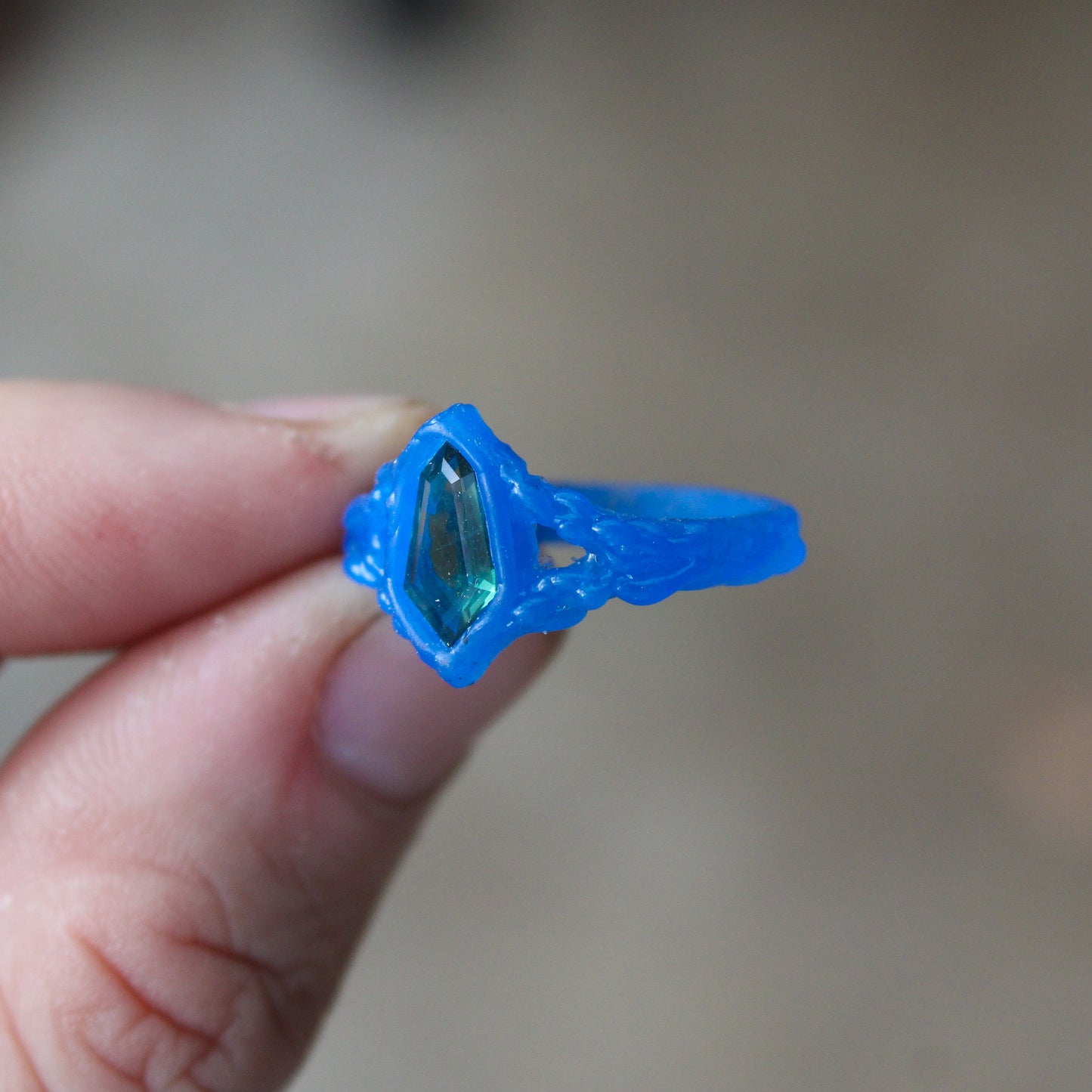 Green Parti-Sapphire Ring