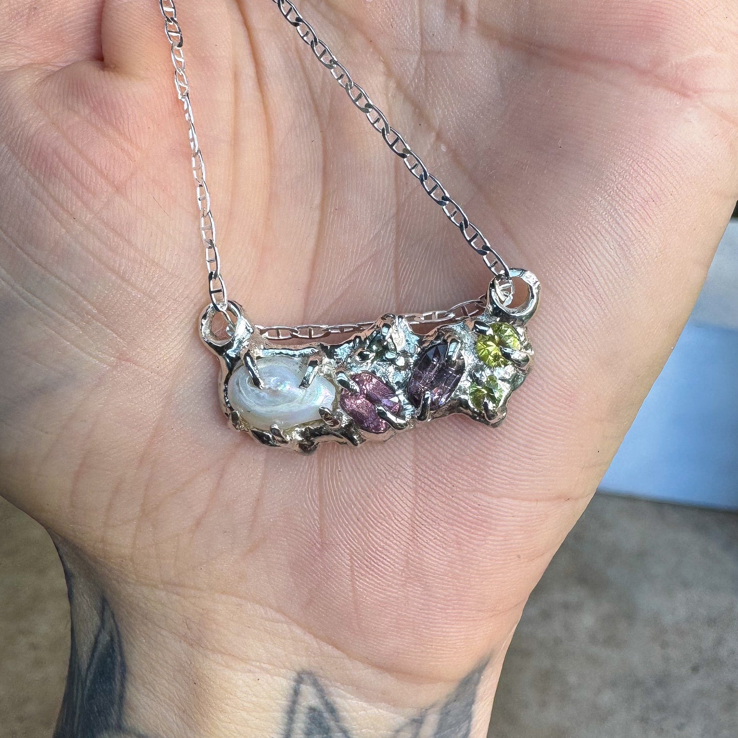 Pearl Cluster Necklace