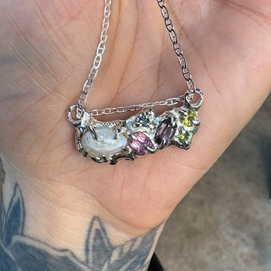 Pearl Cluster Necklace