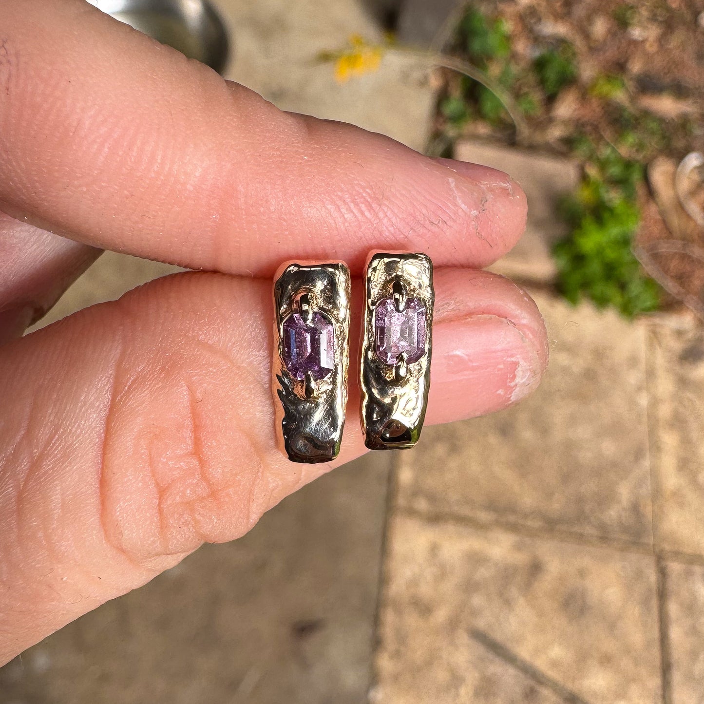 Gold Sapphire Earrings