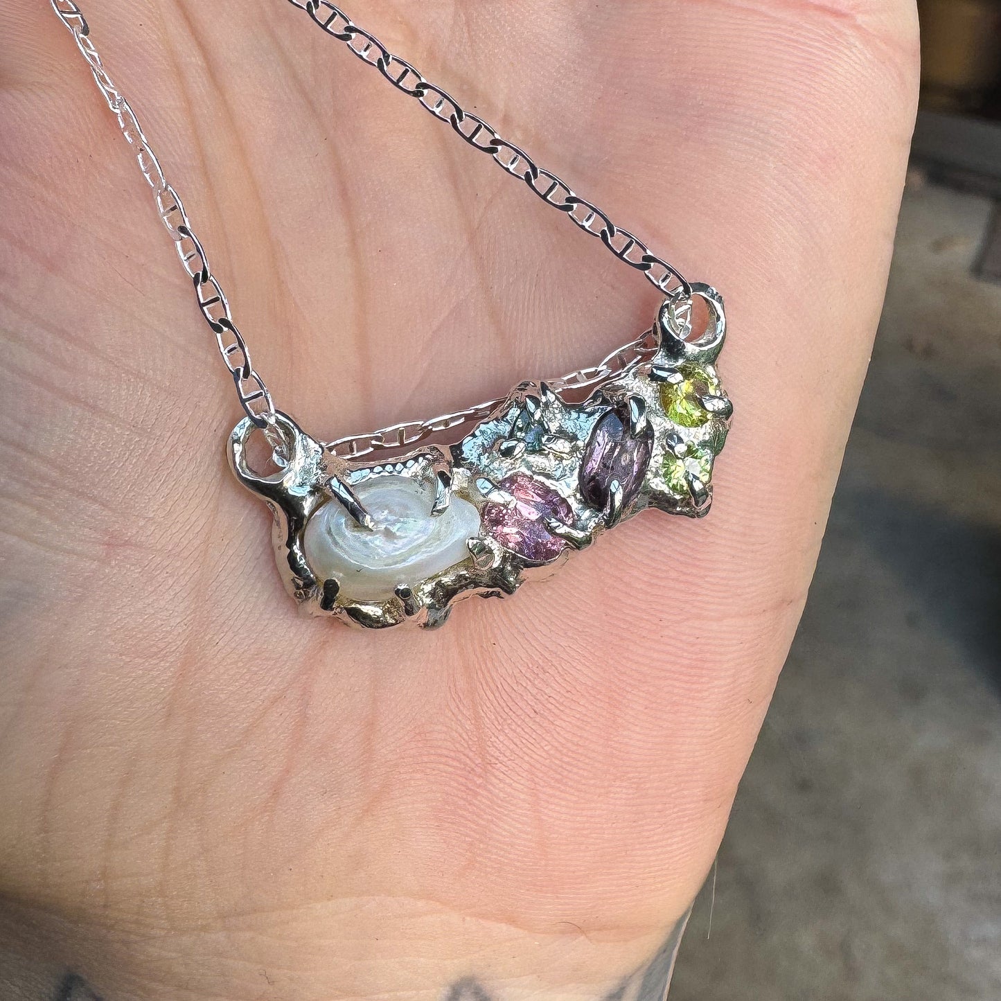 Pearl Cluster Necklace