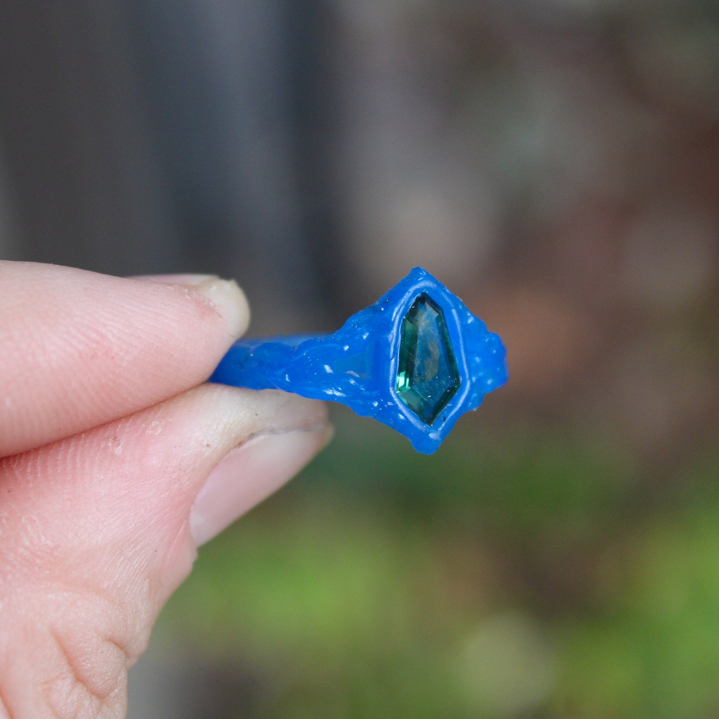 Green Parti-Sapphire Ring
