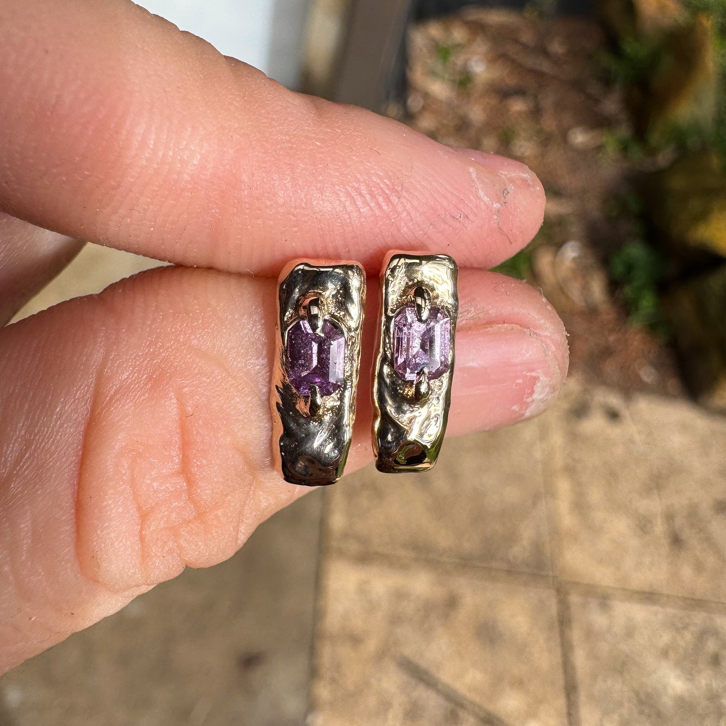 Gold Sapphire Earrings