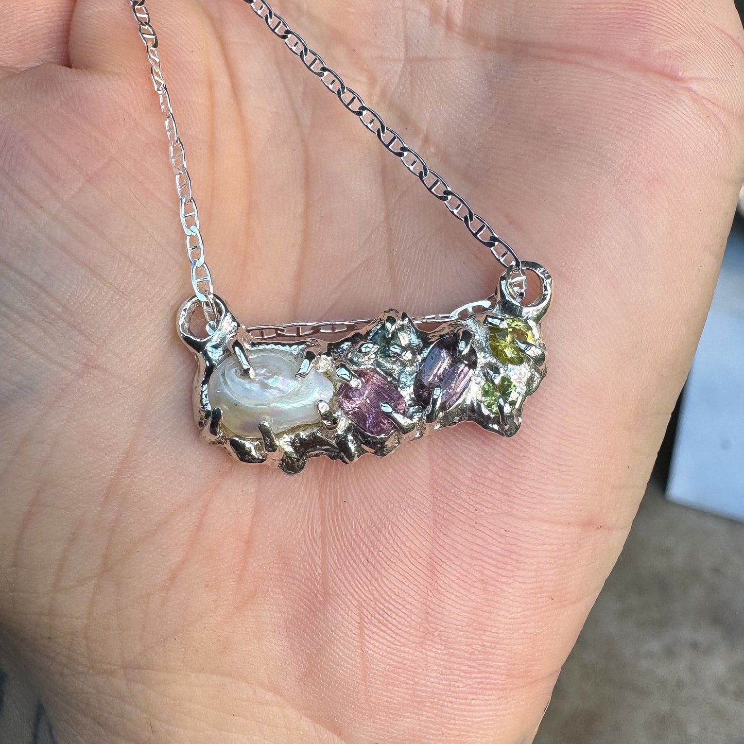 Pearl Cluster Necklace