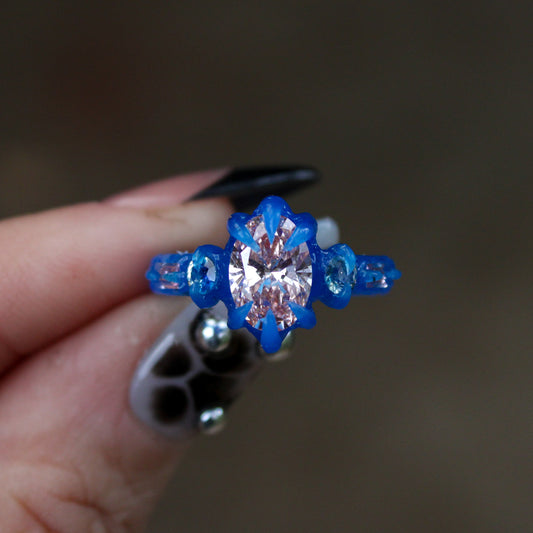 Pink Lab Diamond Sapphire Ring