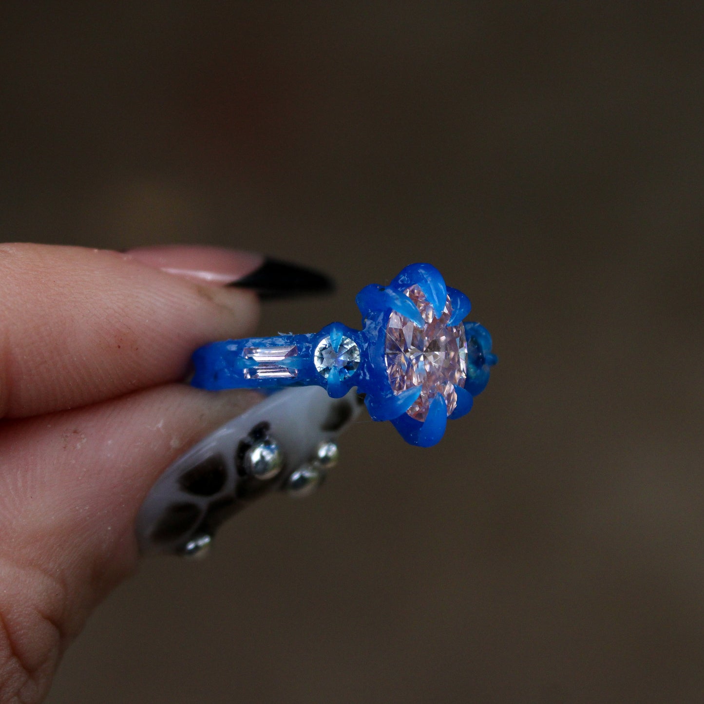 Pink Lab Diamond Sapphire Ring