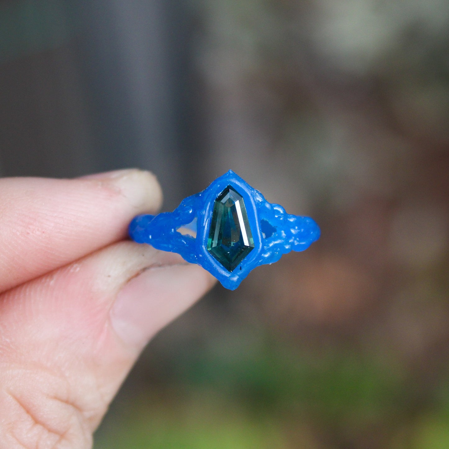 Green Parti-Sapphire Ring