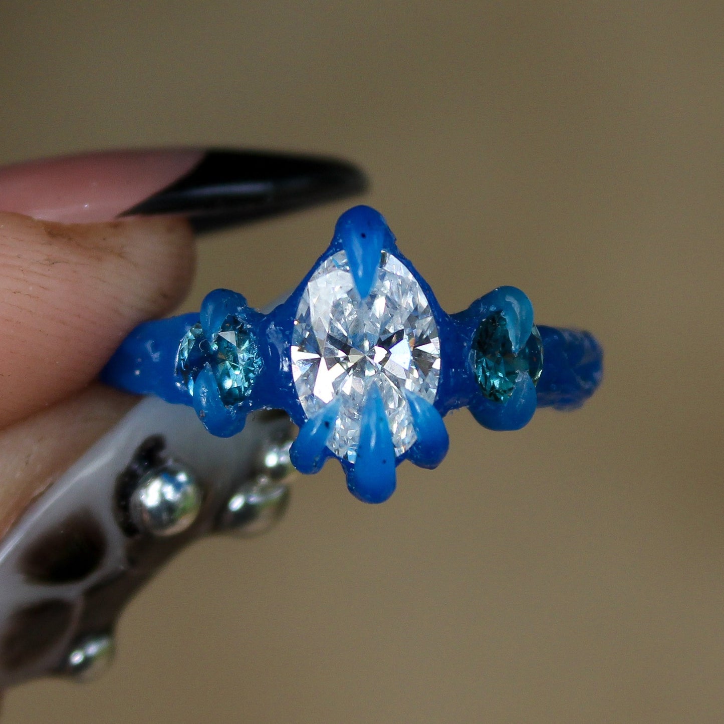 CUSTOM Lab Diamond Sapphire Ring